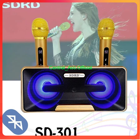 SPEAKER WIRELER / BLUETOOTH + MIC 2 PCS   [ SDRD 301 / SDRD 302 ] Speaker bluetooth + 2 mic wireless