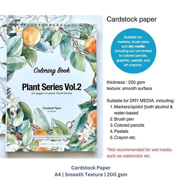 

TERLARIS! Coloring Book Plant Series Volume 2 - for Markers & Mixed Media