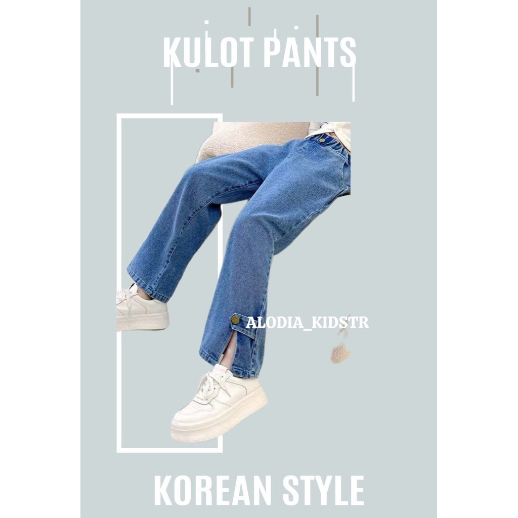 Celana Panjang Anak Perempuan HW Kulot Jeans Kulot Boyfriend Jeans Korea Jeans Celana Jeans ImporCO