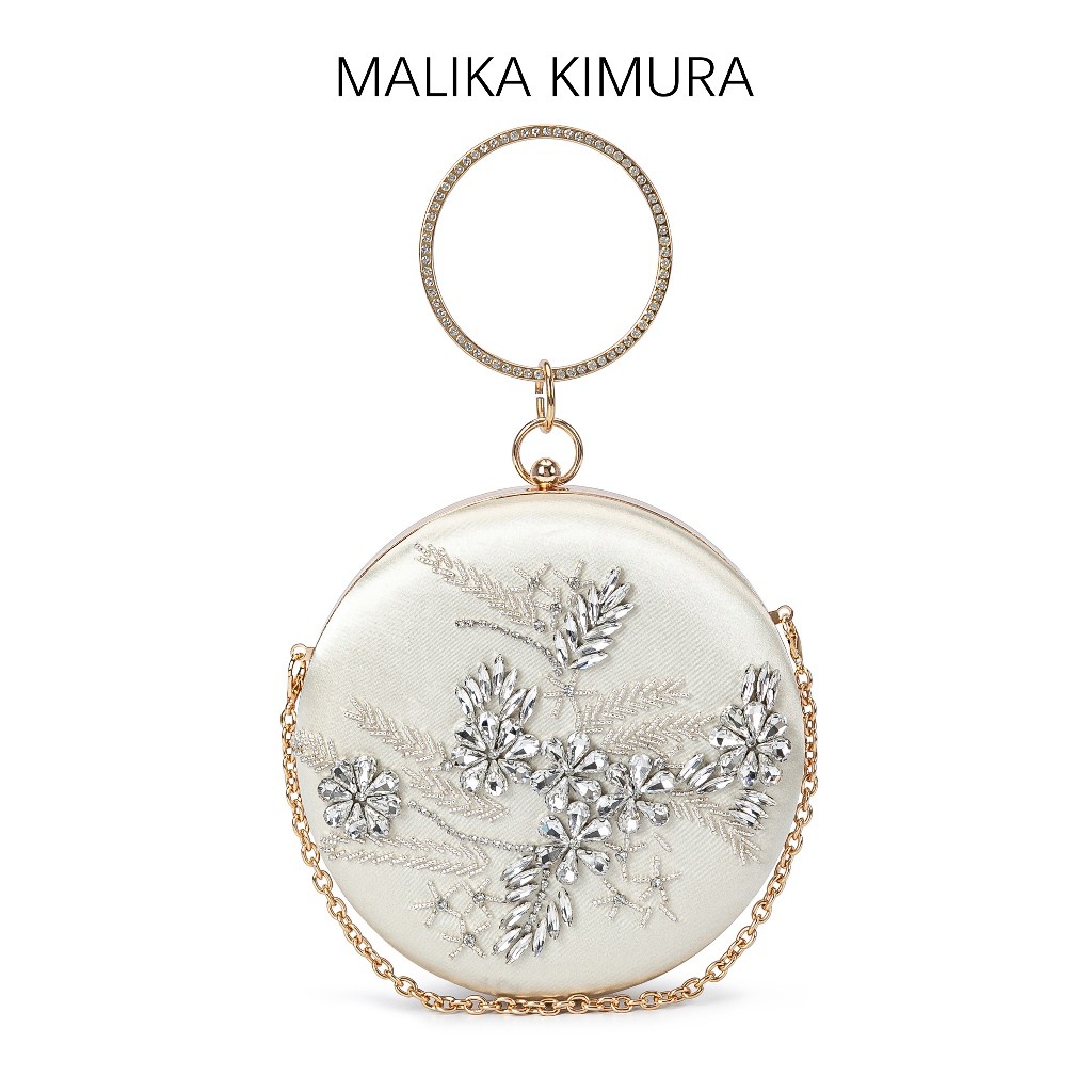 MALIKA KIMURA - Clutch party bag / Evening dress bag / Tas rantai pesta wanita / Box make up tas kos