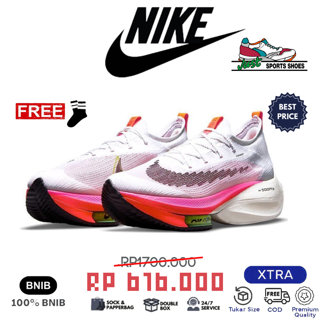 Sepatu Running Shoes Pria Air Zoomx Alphafly 2 Next% Black Volt Kenya Ekiden 100%ORI COD