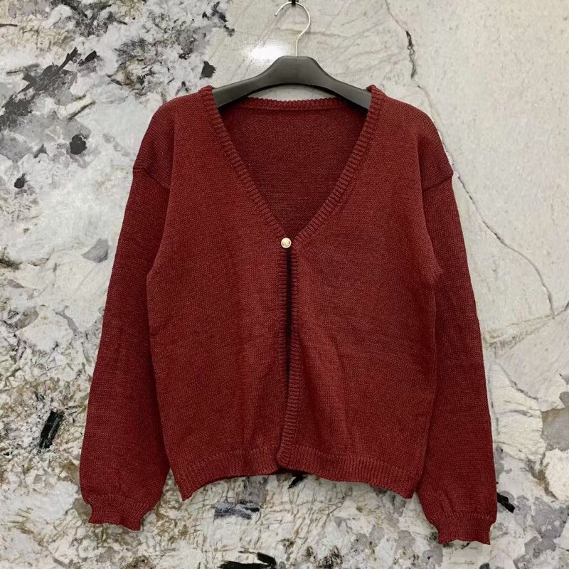 MANJA CROP CARDIGAN RAJUT ATASAN WANITA TEBAL/Terbaru
