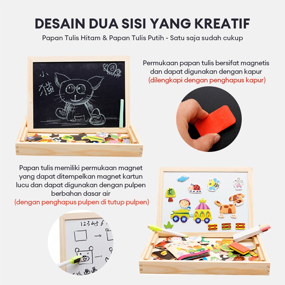Jamin Murah !!!Wetech Educational Magnetic Puzzle Board 100 Pcs Mainan Papan Tulis Anak Mainan Bayi Kreatif Mainan Edukasi Anak