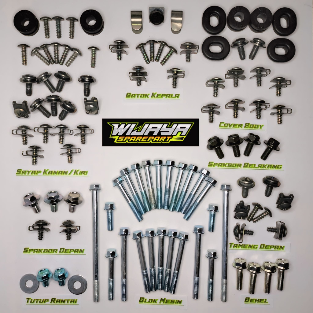 Baut Vega ZR Full Body / Baut Yamaha Vega ZR Full Set / COD Baut Yamaha Lengkap