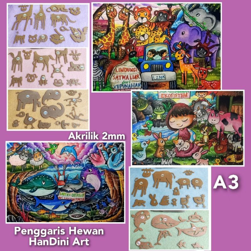 

Penggaris Hewan HanDini Art Cetakan Akrilik Peralatan MenggambarCO