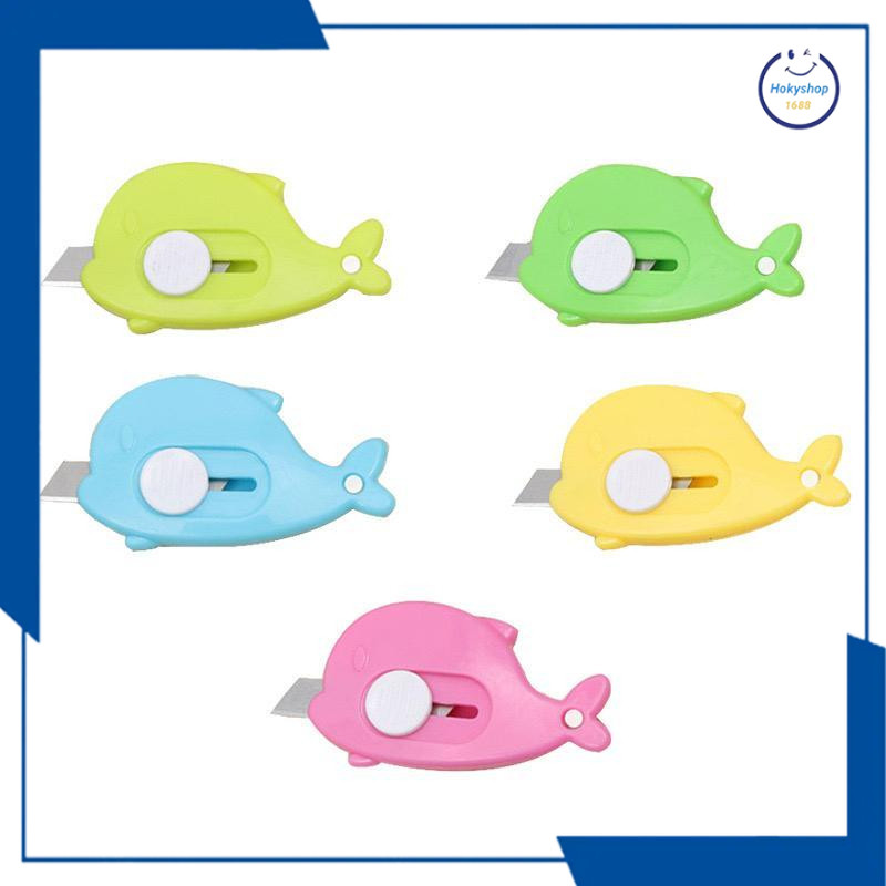 

HKS PAKET 5PCS Pisau Cutter Mini Model Dolphin Lucu - Pisau Mini Pembuka Unboxing Paket