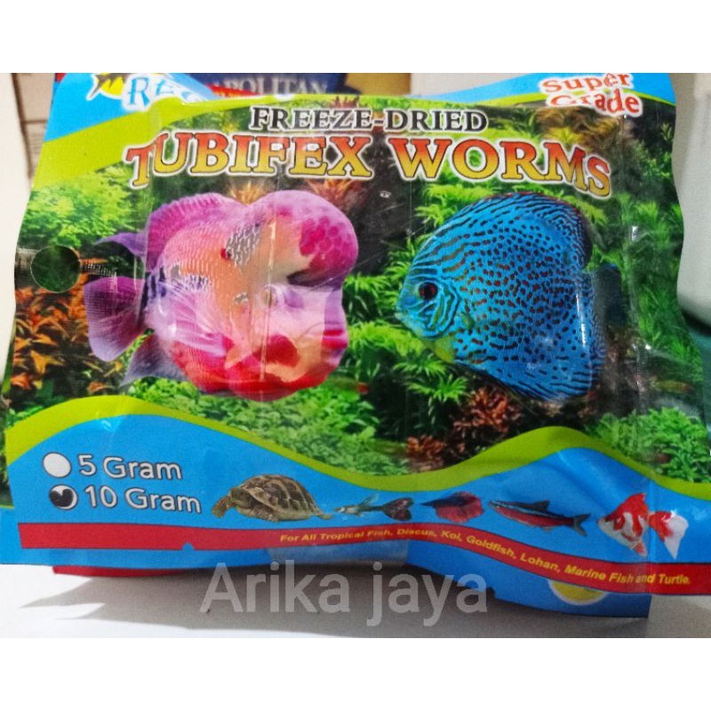 BEST Super Grade cacing kering 10gr pakan ikan discus louhan cupang guppy molly platy grosir
