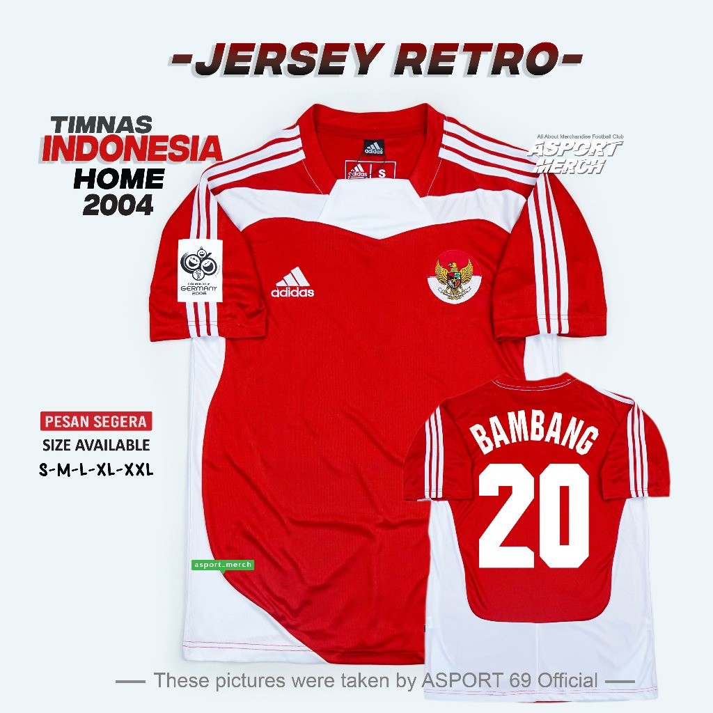 ASPORT RETRO INDONESIA HOME 2004   TIMNAS INDONESIA HOME 2004 RETRO