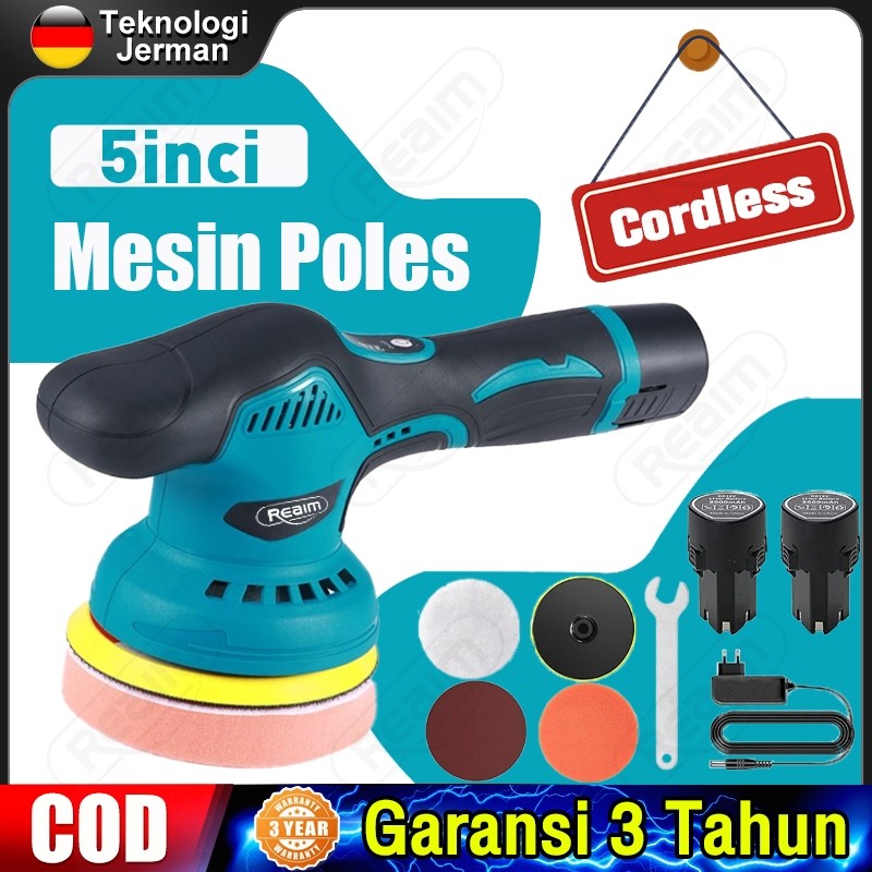 Mesin Poles Mobil  Mesin Polisher Cordless Polisher Machine Polisher 5inch Eccentric polisher Poles 