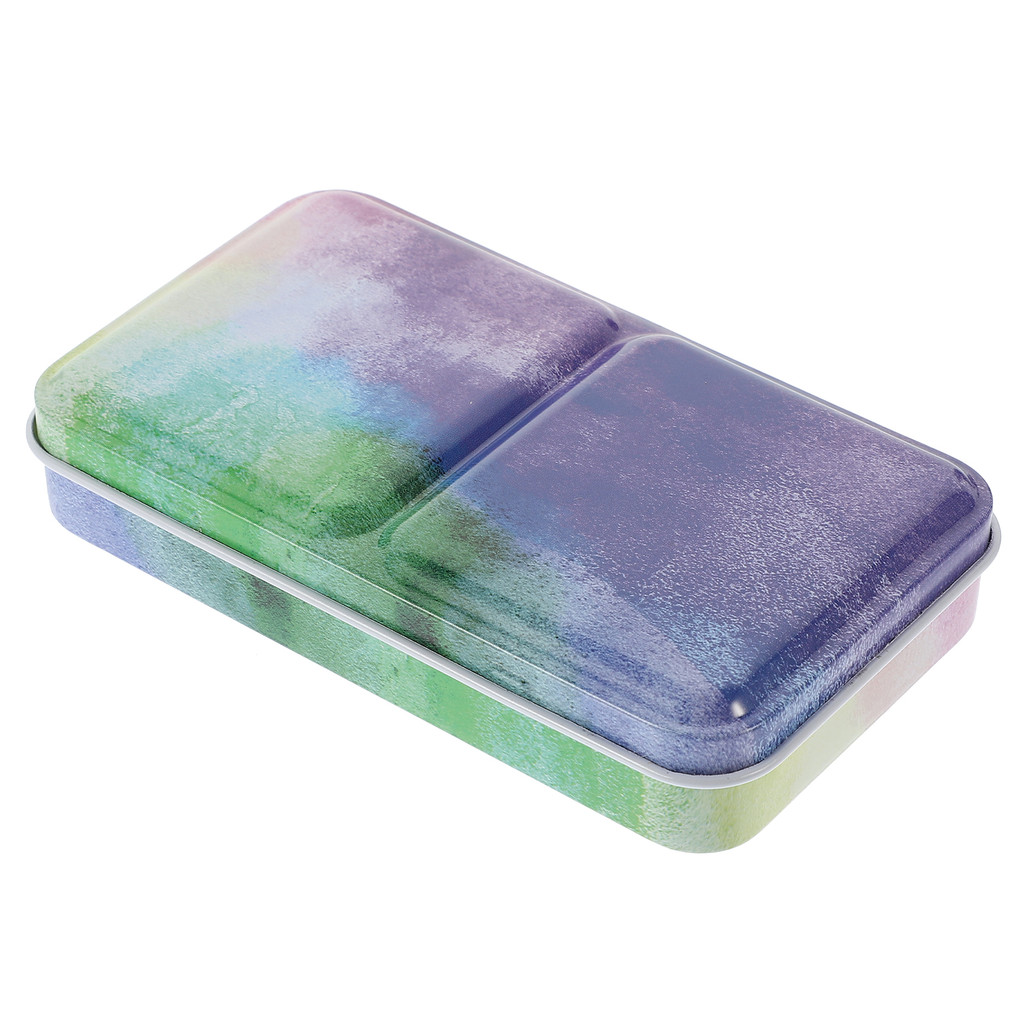 

Empty Watercolor Palette Jar 12x3 2ML Compartments Pink Yellow Tin Box Durable Paint Mixing Tray Portable Painting Boxes