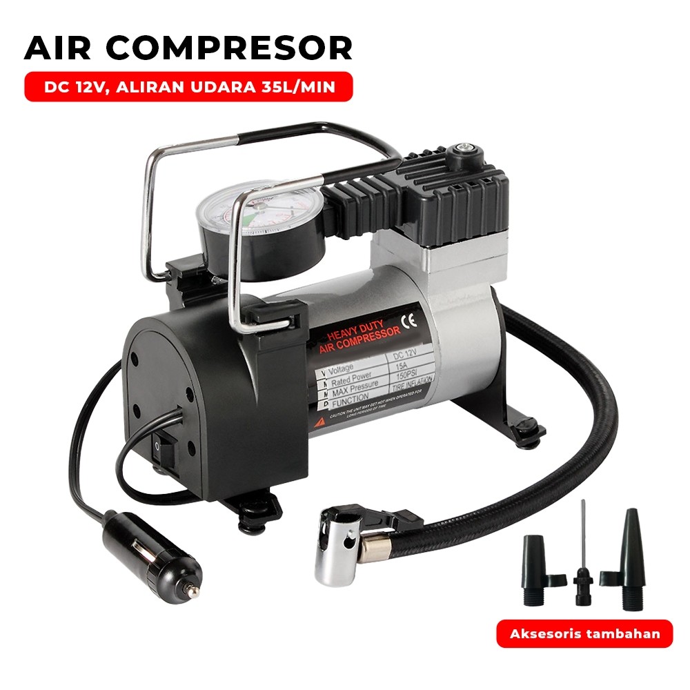 Kompresor Mini Pompa Angin Ban Mobil Portable Air Kompresor