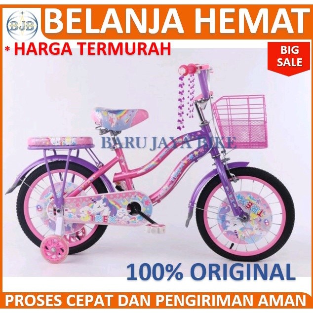 Sepeda Anak Perempuan 16 | 18 inch TREX UNICORN | TRENDY