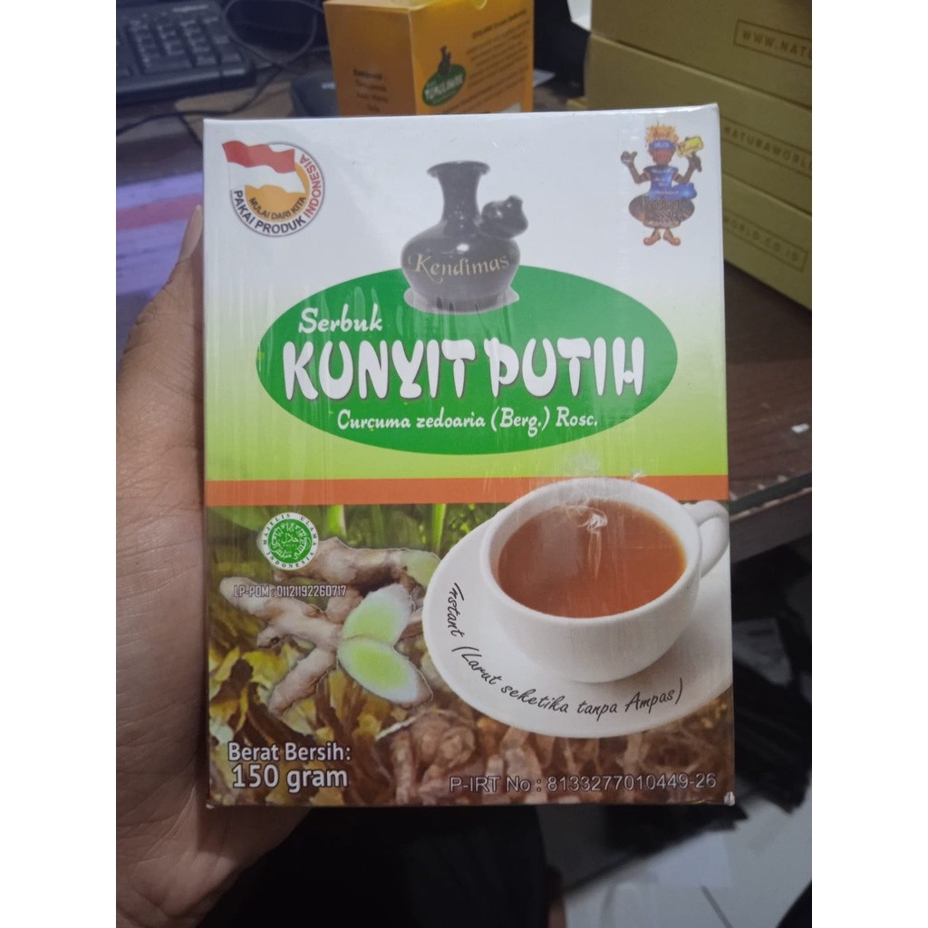 

Serbuk Kunyit Putih Kendimas Instan Herbal harga untuk 1 box isi@150gram ori