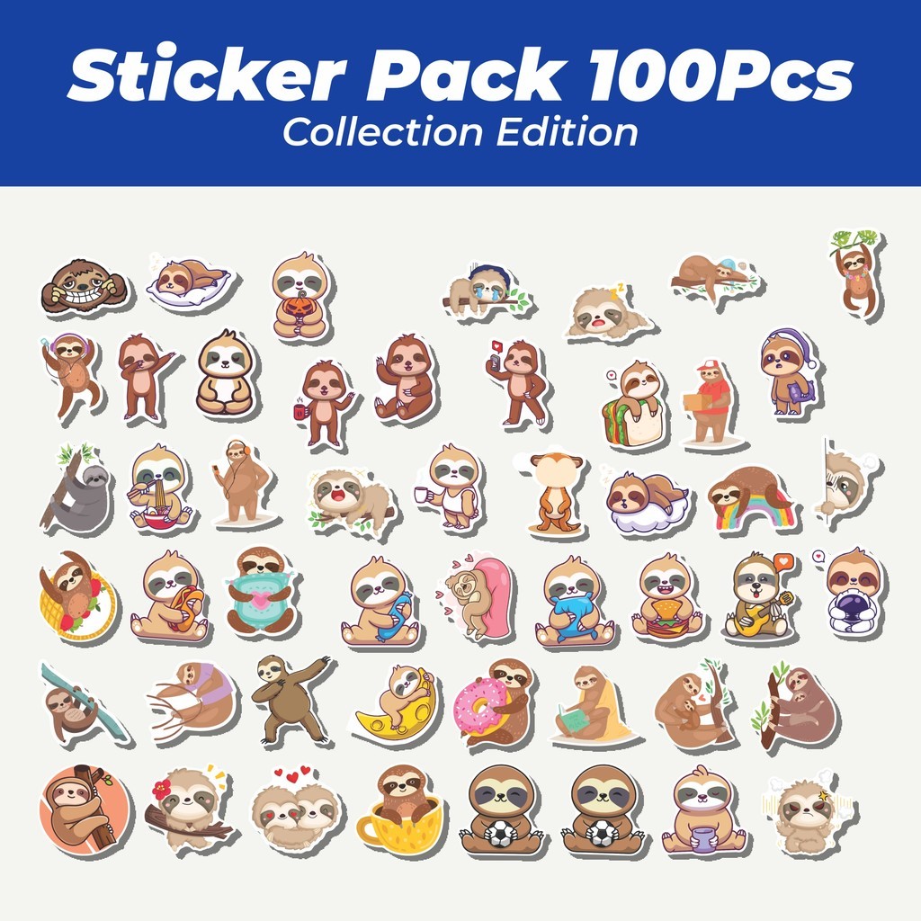 

Hot Sticker Hewan Sloth/Kungkang Lucu Anti Air Stikers Berperekat Waterproof Sticker Decal Buat Motor Helm Buku Journal Koper Casing HP Laptop Botol Minum