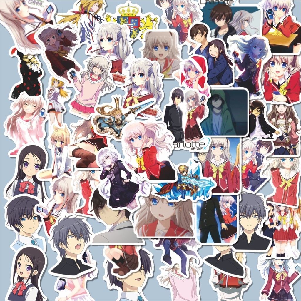 

100PCS Lucu Sticker Anime Charlotte Stiker Aesthetic Stiker Anti Air Stikers Berperekat Waterproof sticker decal buat Motor Helm Buku Journal Koper Casing HP Laptop Botol Minum Hadiah anak