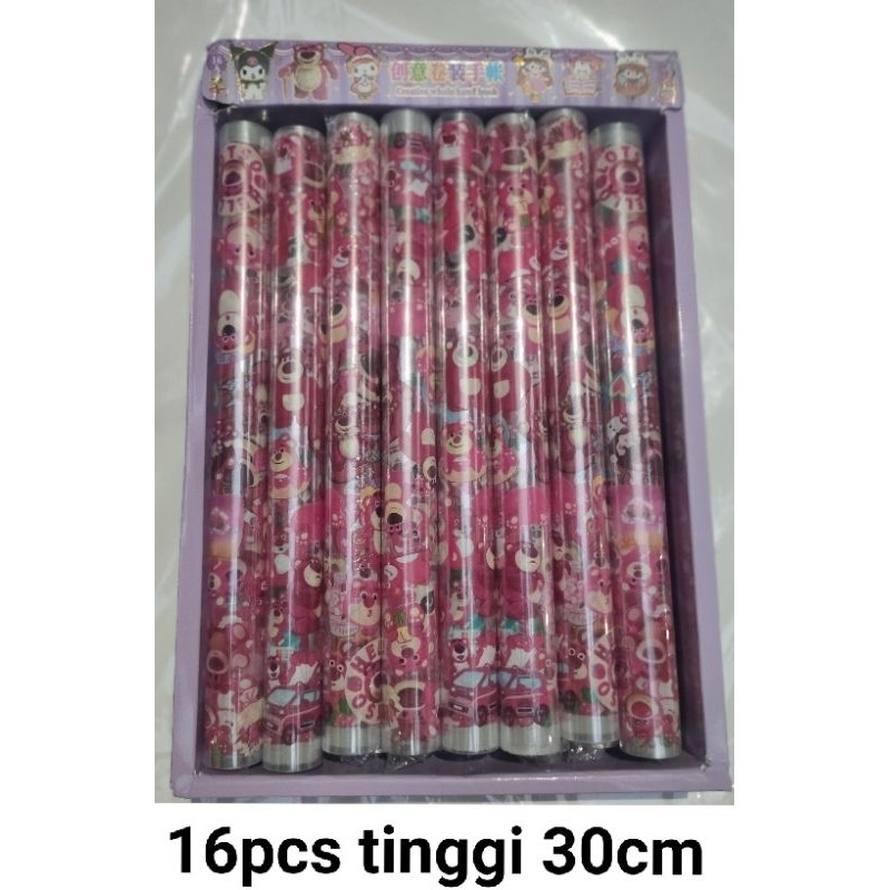 

Stiker Latso momo kuromi 16pc Roll tinggi 30cm