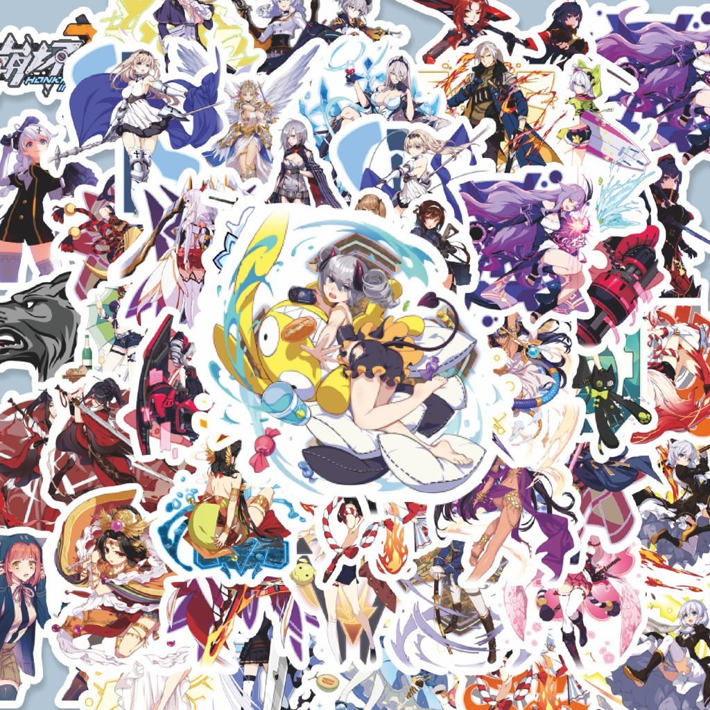 

100PCS Lucu Stiker Anime Honkai Impact Stiker Aesthetic Stiker Anti Air Stikers Berperekat Waterproof sticker decal buat Motor Helm Buku Journal Koper Casing HP Laptop Botol Minum Hadiah anak