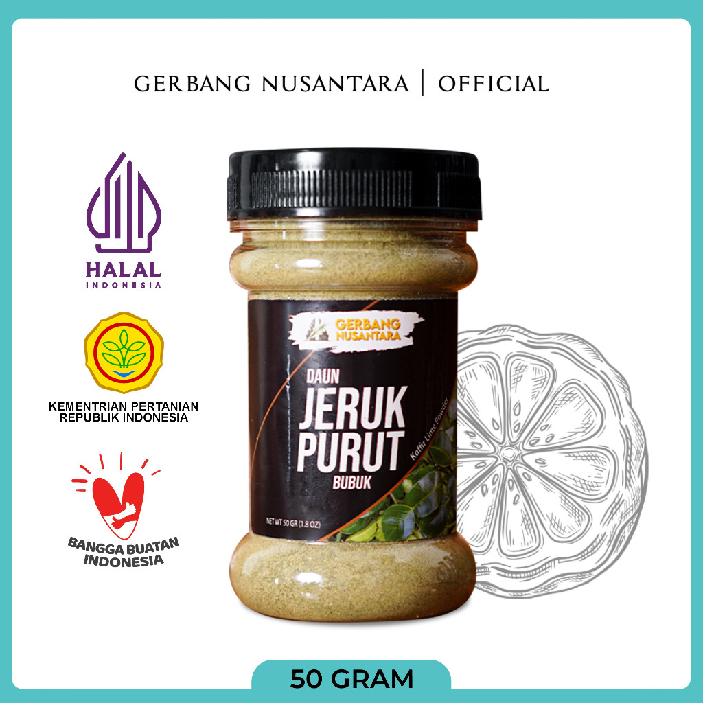 

Gerbang Nusantara - Daun Jeruk Bubuk Bumbu Masak Dapur Rempah 50gr