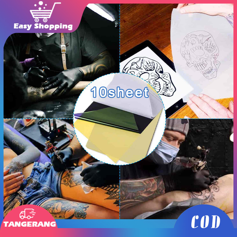 10pcs Kertas Karbon Tattoo Tato Transfer Kertas Termal Karbon Transfer Stensil Kertas