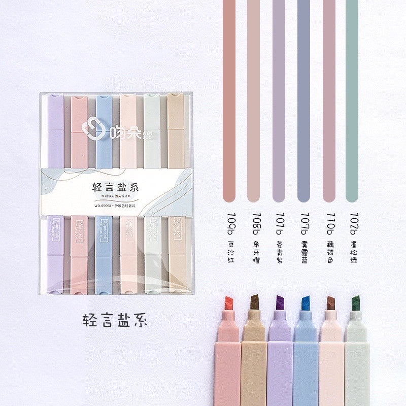 

KlikIniAja (clashop)stabilo 6pcs kepala / Kotak Spidol Highlighter Warna Permen Macaron Untuk Stationery Sekolah / Kantor