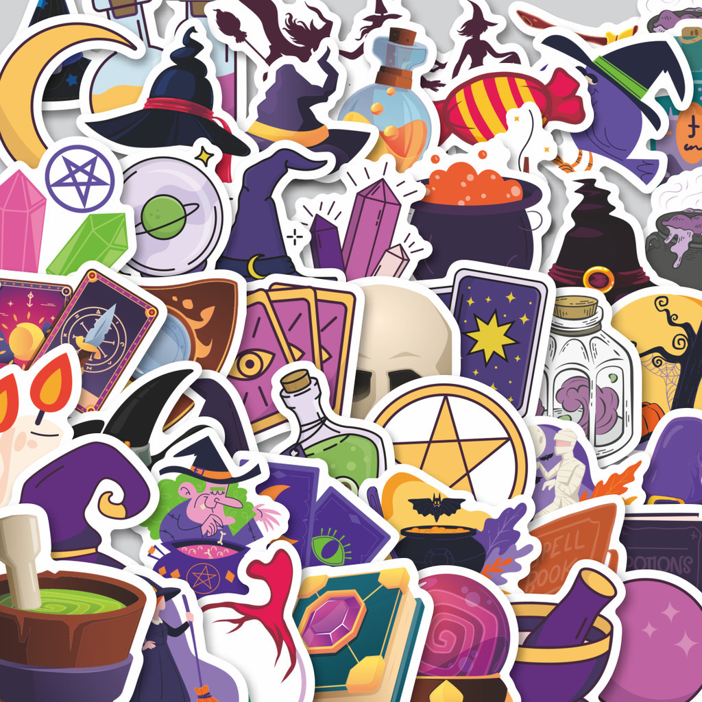 

Stiker Cutting Pack Stiker Kartun Witch Isi 100Pcs Series Aesthetic Lucu Keren Untuk Koper Bahan Vynil