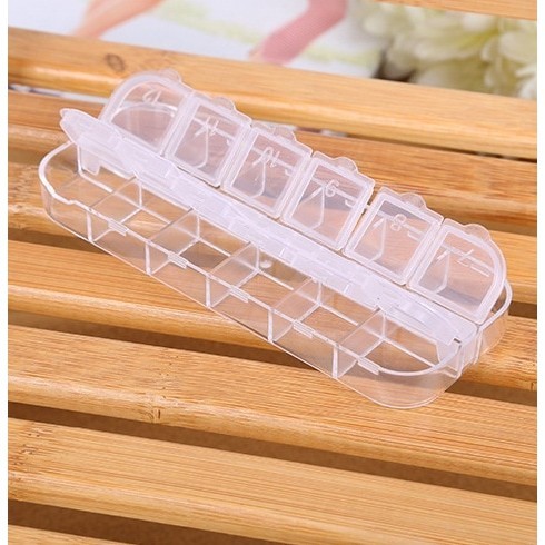 (12 Kotak) Kotak Obat Plastik / Tempat Penyimpanan Obat / Barang Kecil Transparan