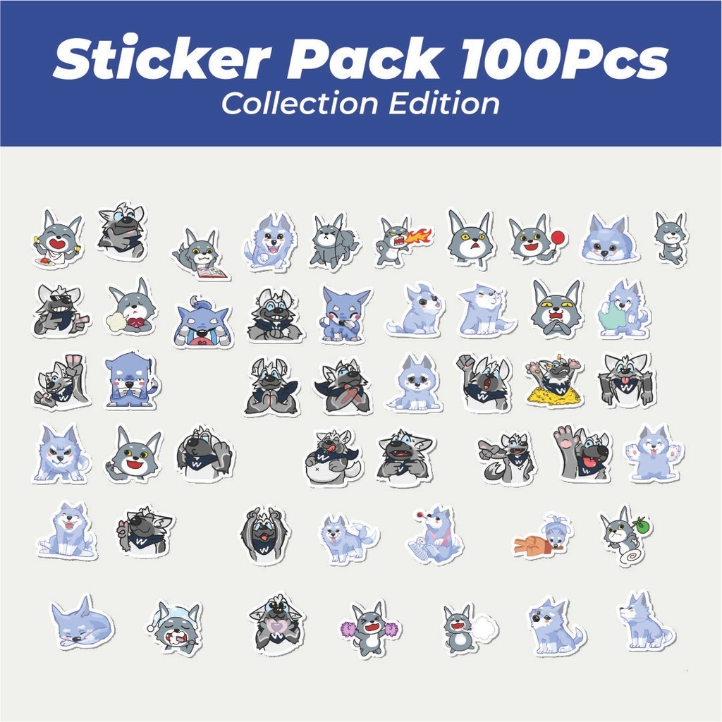

Hot Stiker Hewan Serigala Lucu Anti Air Stikers Berperekat Waterproof Sticker Decal Buat Motor Helm Buku Journal Koper Casing HP Laptop Botol Minum