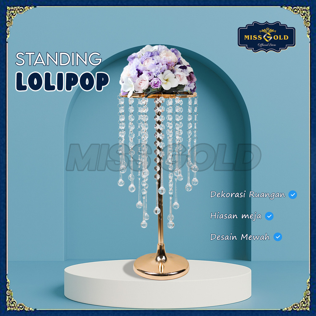 (MG) VAS BUNGA STANDING LOLIPOP | DECOR WEDDING SURABAYA | HIASAN MEJA MEWAH | DEKORASI PELAMINAN