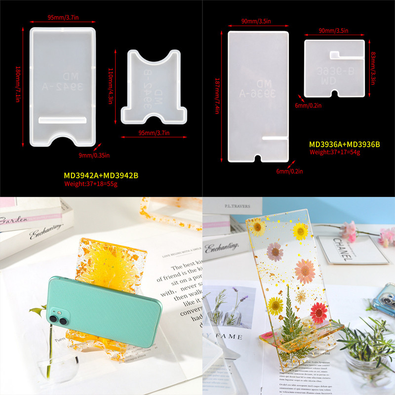 

DIY Crystal Epoxy Silicone Mold Mobile Phone Stand Holder Decoration Resin Mould Phone Bracket Molds