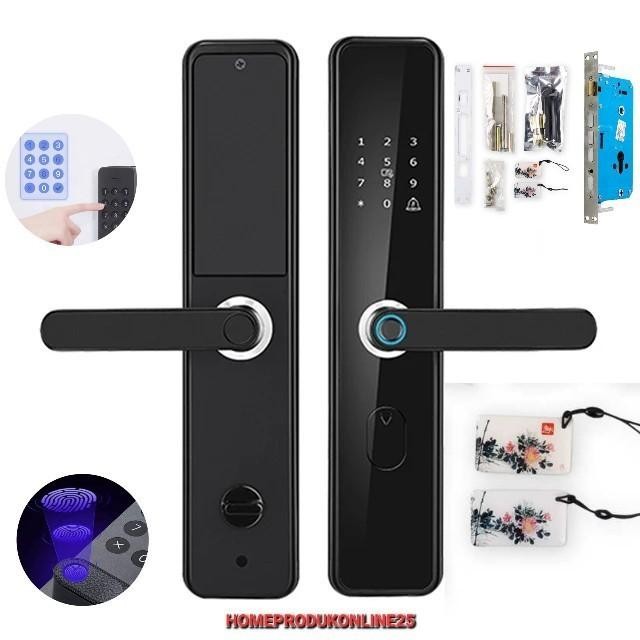 

Smart Door Lock Kunci Pintu Rumah Digital Fingerprint Bluetooth - Hitam Xr25 Sale