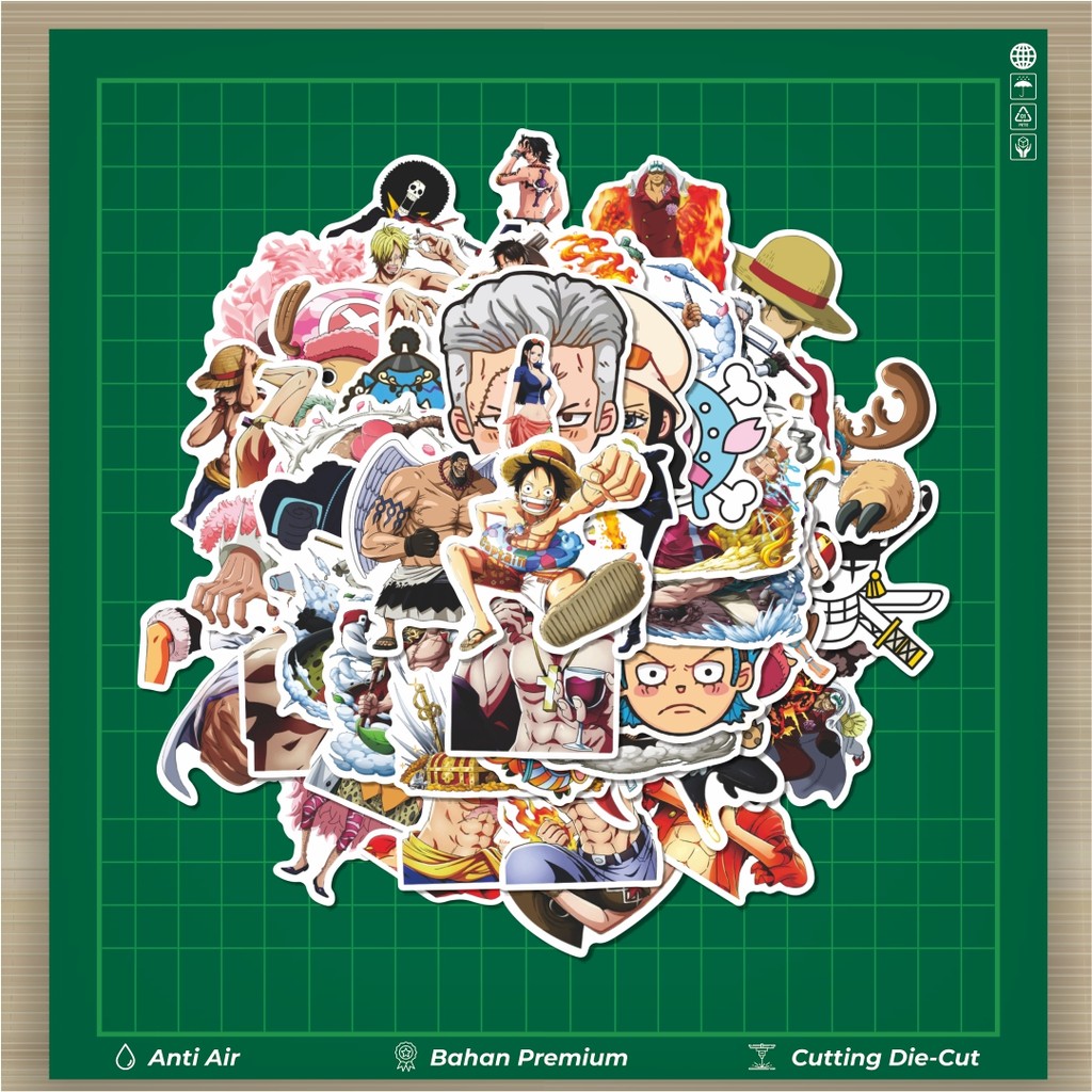 

HOT 50 PCS STIKER Stiker Anime One Piece Sticker Dekorasi Lucu Kreatif untuk Notebook, Skateboard, HP