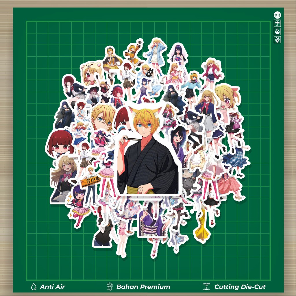 

HOT 50 PCS STIKER Stiker Anime Oshi no Ko Stiker Fashion Cars Decal Dingin Kartu Album Custom Vinyl Anti Air- Sticker Aesthetic Buku Journal Koper Casing HP Tablet Laptop Helm Motor Botol Minum
