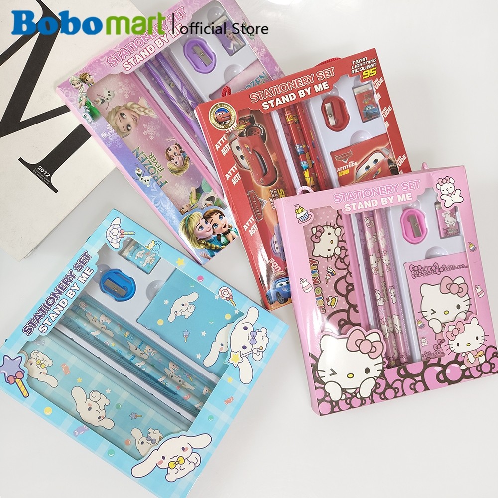 

BOBOMART Kotak Pensil Anak Set 7 in 1 - Karakter Lucu Kuromi, Doraemon, Spiderman KM-8821A