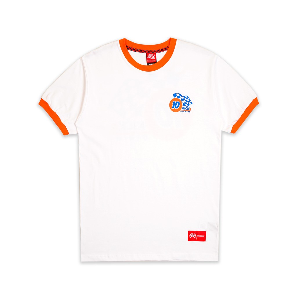 Kick Denim - T shirt Pria Lengan Pendek Putih | Ts Konbe