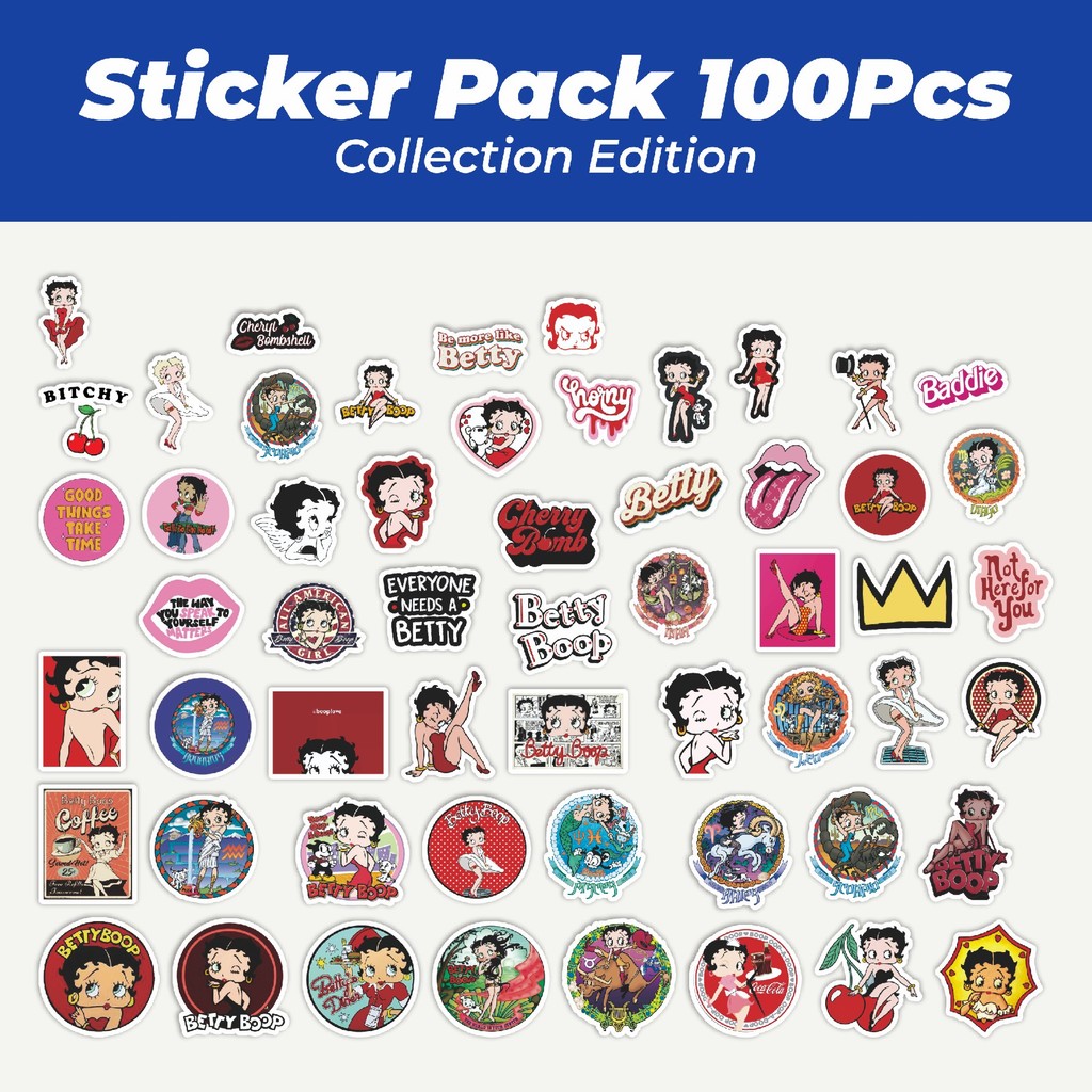 

Hot Stiker Kartun Betty Lucu Anti Air Stikers Berperekat Waterproof Sticker Decal Buat Motor Helm Buku Journal Koper Casing HP Laptop Botol Minum