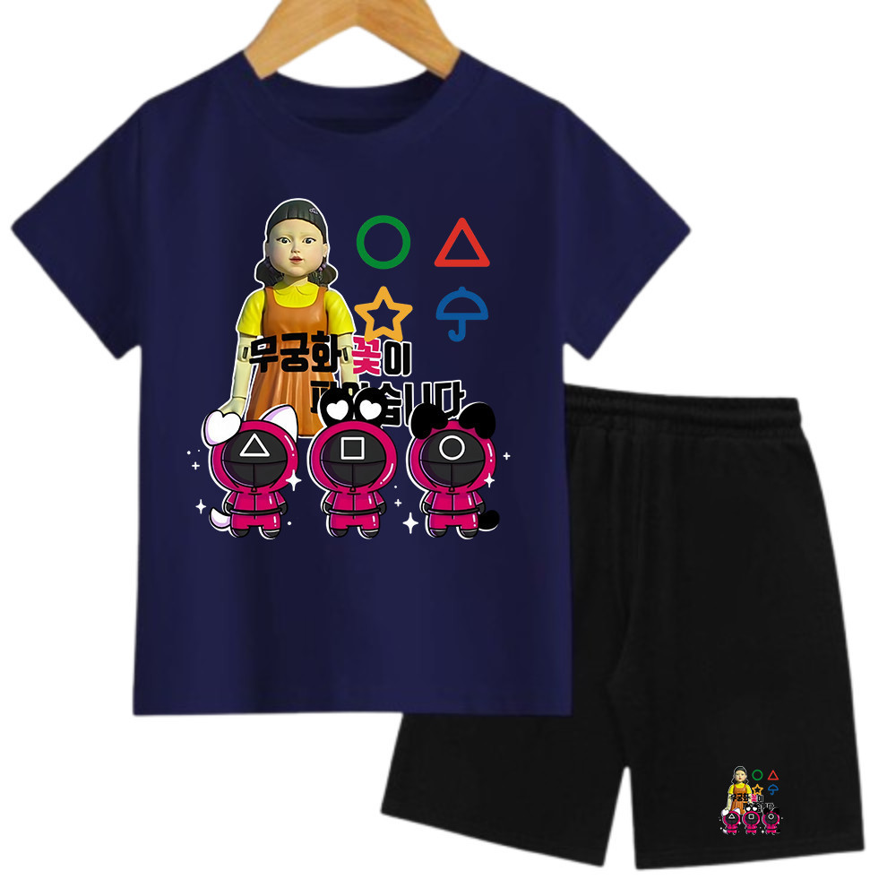 yelly yelo- SETELAN ANAK-ANAK COWOK DAN CEWEK MOTIF  SQUID GAME  / BAJU ANAK-ANAK LAKI - LAKI DAN PE