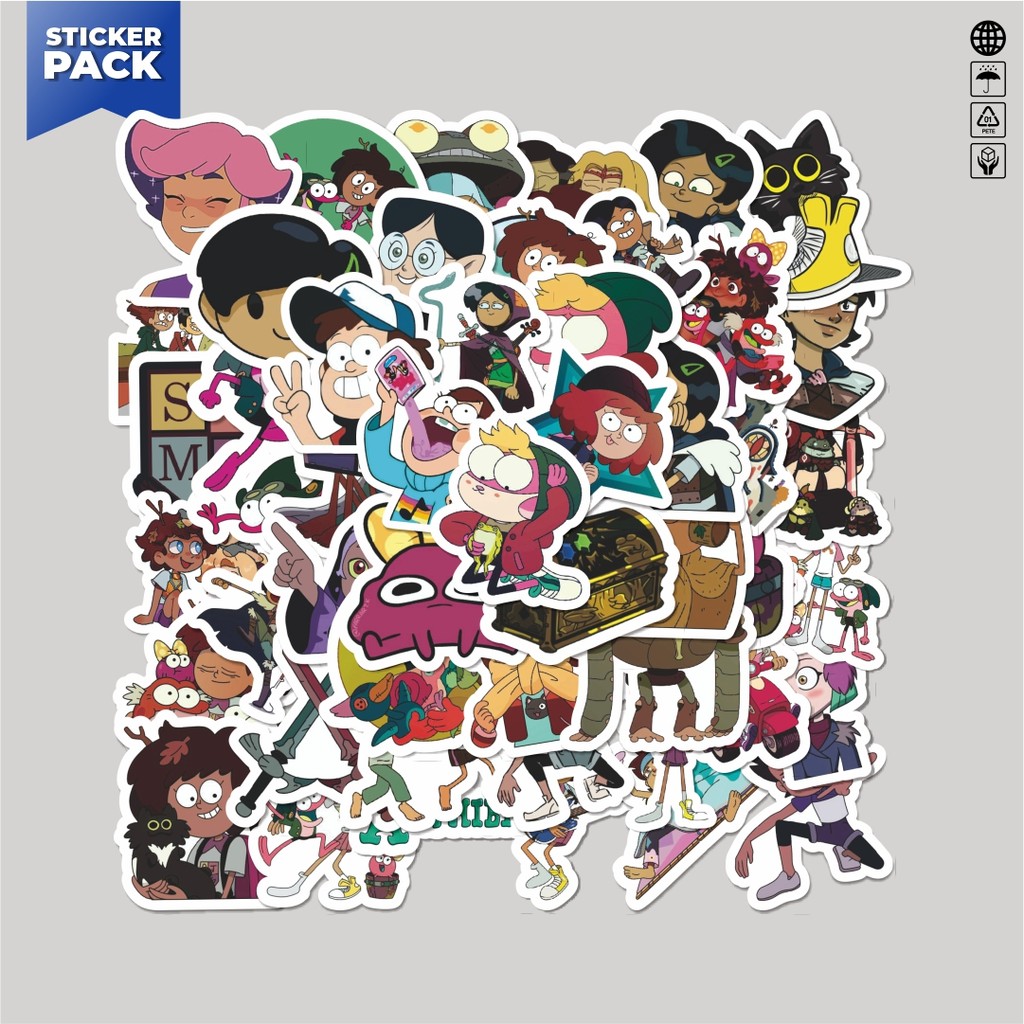 

[100PCS]Stiker Pack Stiker Amphibia Series Aesthetic Vinyl Anti Air Dekorasi Sticker Laptop Buku Journal Koper Helm Casing HP Gitar Helm Skateboard