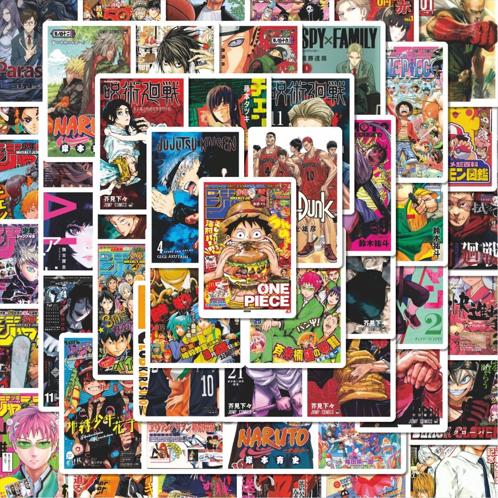 

100PCS Lucu Stiker Shōnen Manga Series Stiker Aesthetic Stiker Anti Air Stikers Berperekat Waterproof sticker decal buat Motor Helm Buku Journal Koper Casing HP Laptop Botol Minum Hadiah anak