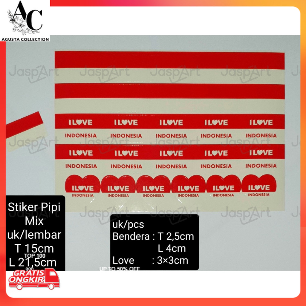 

Serba Agustus / TERMURAH!! STICKER BENDERA MERAH PUTIH PIPI KEMERDEKAAN 17 AGUSTUS STICKER HUT RI ISI 26