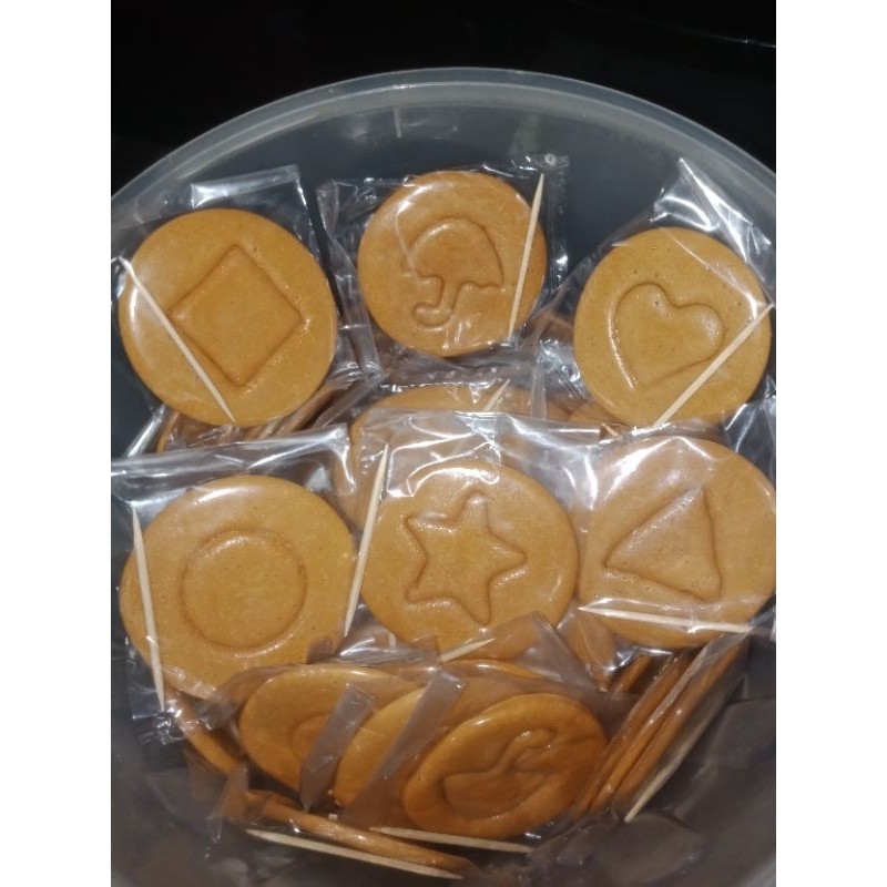 

100 Pcs Permen Dalgona Squid Game! Free Tusuk Gigi