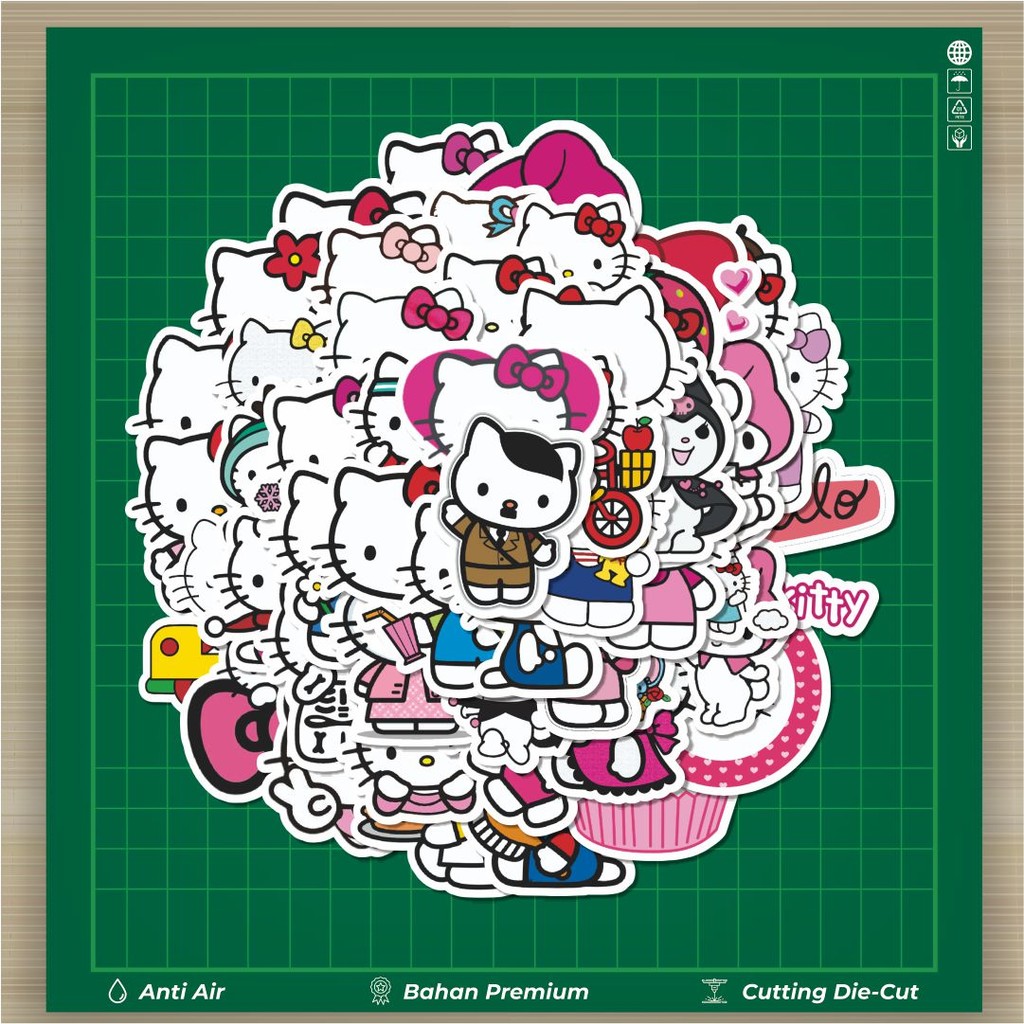 

HOT 50 PCS STIKER Stiker Kartun Hello Kitty V7 Stiker Fashion Cars Decal Dingin Kartu Album Custom Vinyl Anti Air- Sticker Aesthetic Buku Journal Koper Casing HP Tablet Laptop Helm Motor Botol Minum