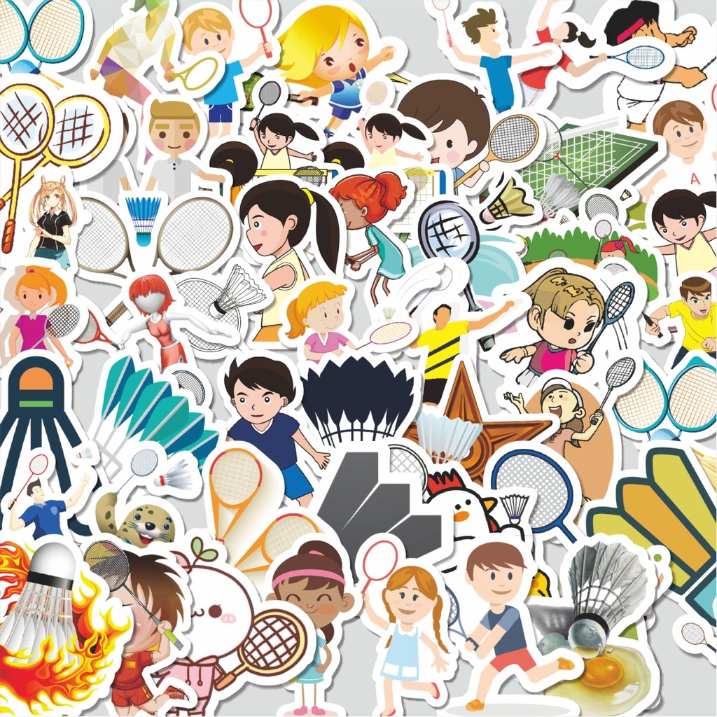 

Stiker Cutting Pack Stiker Badminton Series Isi 100Pcs Series Aesthetic Lucu Keren Untuk Koper Bahan Vynil