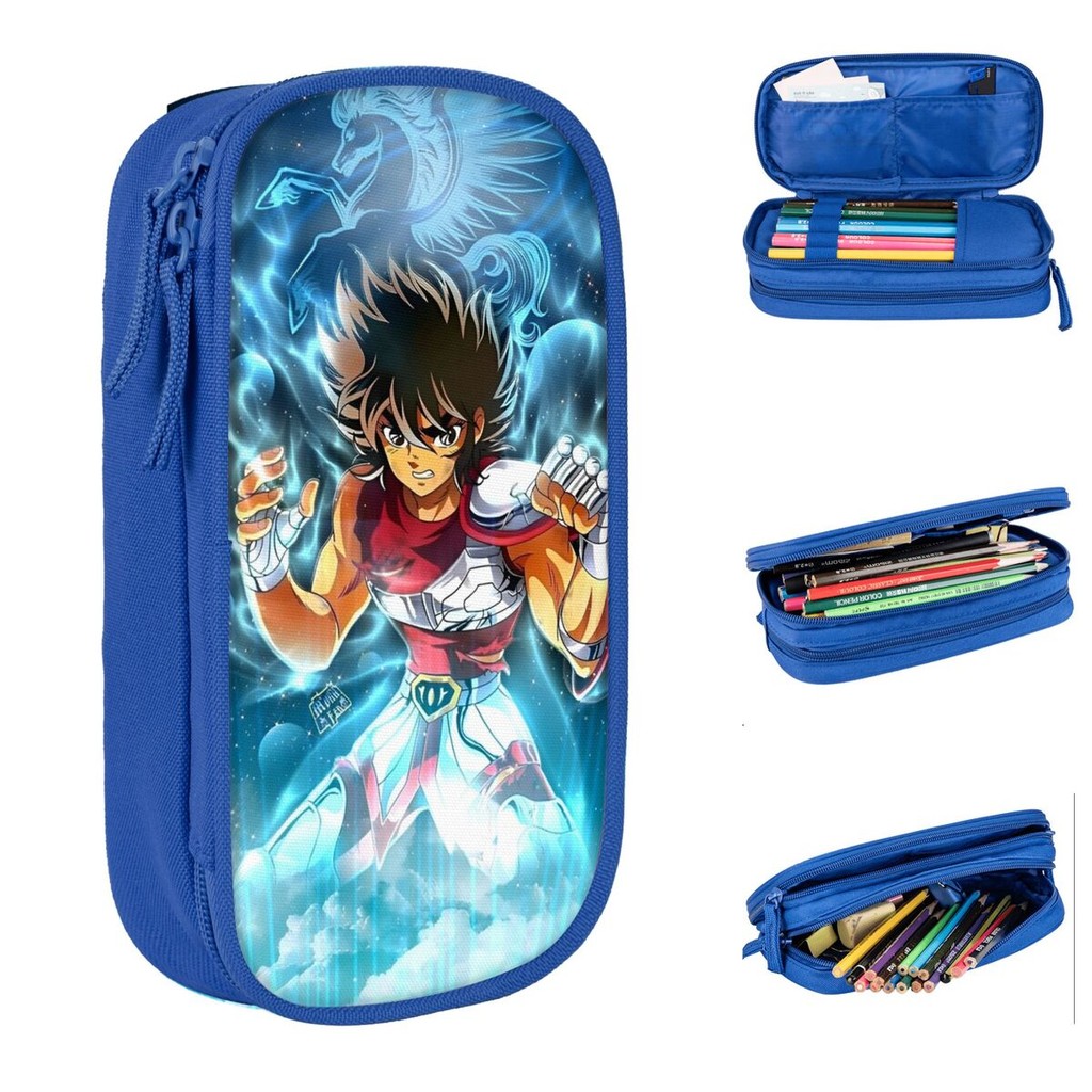 

Knights Of The Zodiac Anime Pencil Case Cute Pen Bag Student Large Storage School Supplies Gift Pencilcases