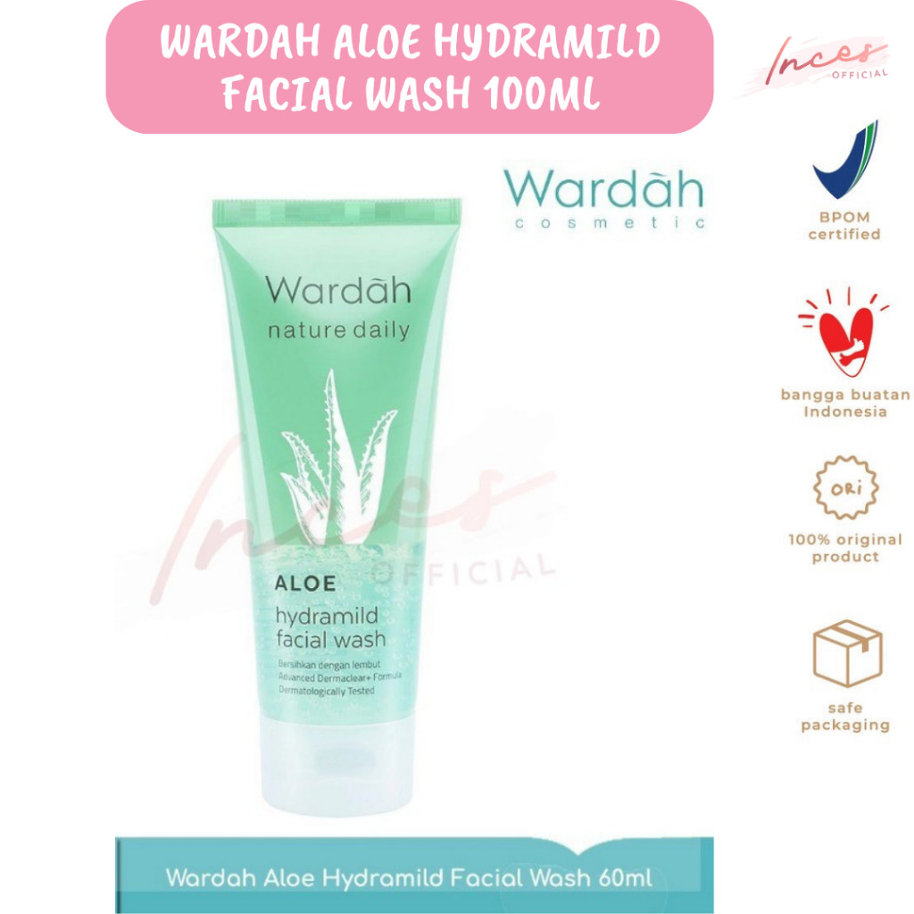FS  - WARDAH ALOE HYDRAMILD FACIAL WASH 100ML/ ALOE VERA/ FACIAL WASH ALOE/ ORIGINAL 100%