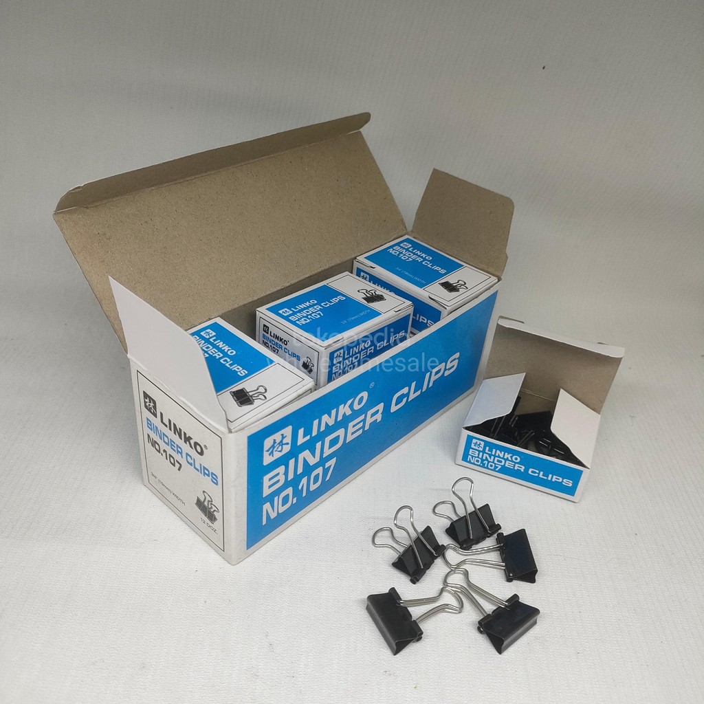 

Binder Clip/Klip Kertas/Penjepit Kertas Linko 107 1 Pak isi 12 pcs