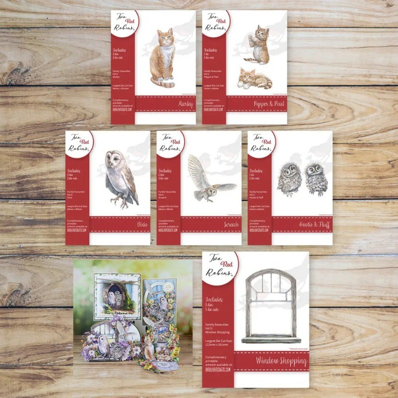 

Family Favourites Dixie Hootie Fluff Marley Cat Screech Window Metal Cutting Dies Silicone Stamp Scrapbooking Stencil Photo DIY