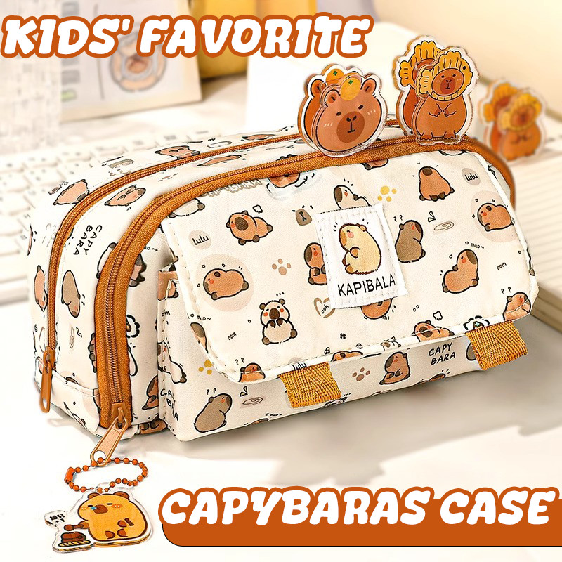 

Inkpals Cute Plush Capybaras Pencil Case Large Capacity Capibara Children'S Kawaii School Cases Pouch Big Back To School Pen Bag