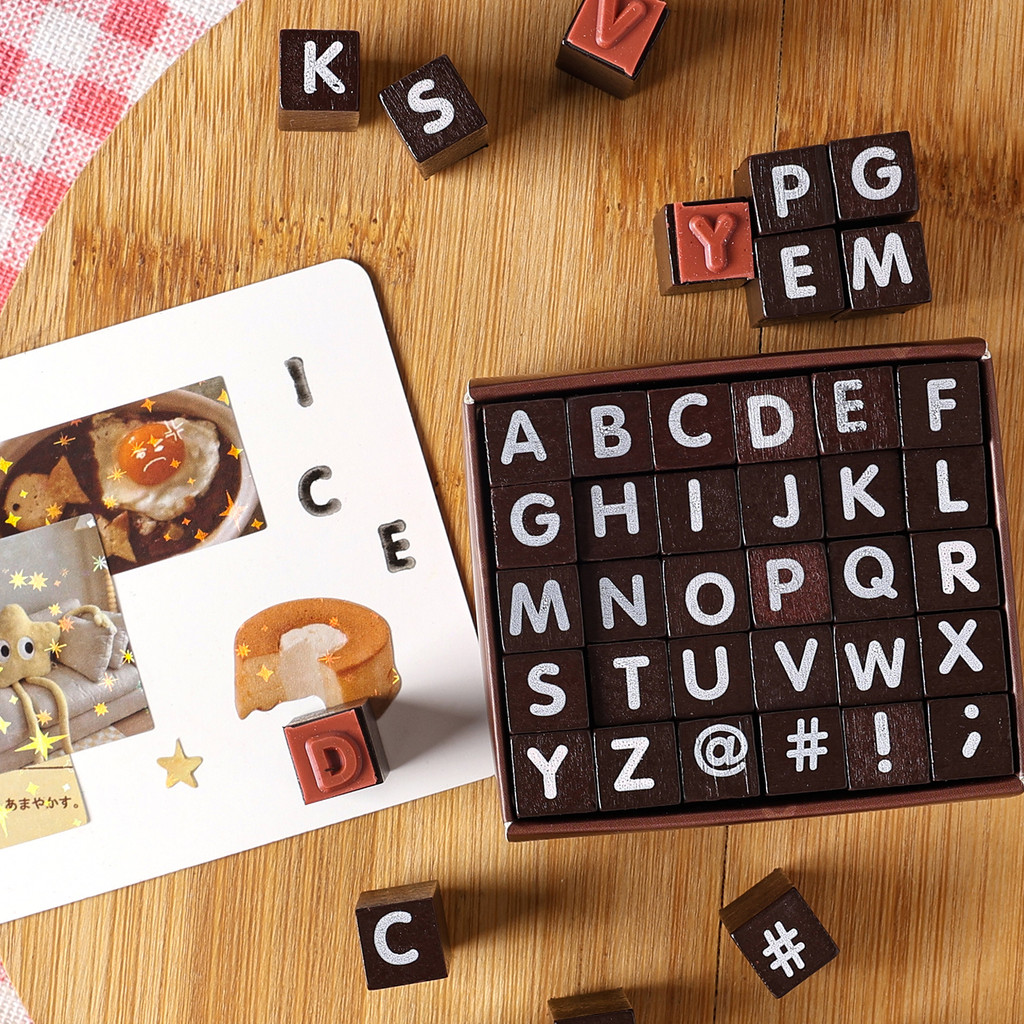 

30 pcs Vintage English letter symbols Wooden Rubber Stamp Printed DIY Decor Scrapbooking Wood Seal Daily Planner Stationery