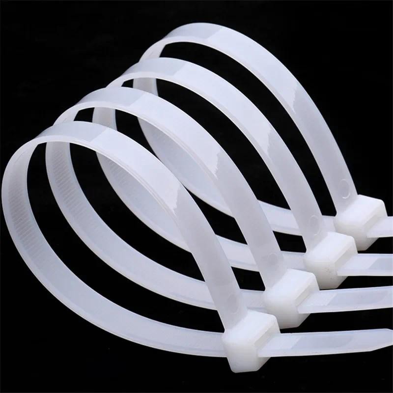 

Self-locking Plastic Nylon Tie 100 PCS Black and White Cable Tie Fastening Ring Cable Tie Zip Wraps Strap Nylon Cable Tie 3*200