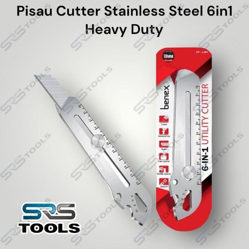

Pisau Cutter Cuter Kater Stainless Steel 6in1 18 mm Multifungsi Tebal Serbaguna Heavy Duty